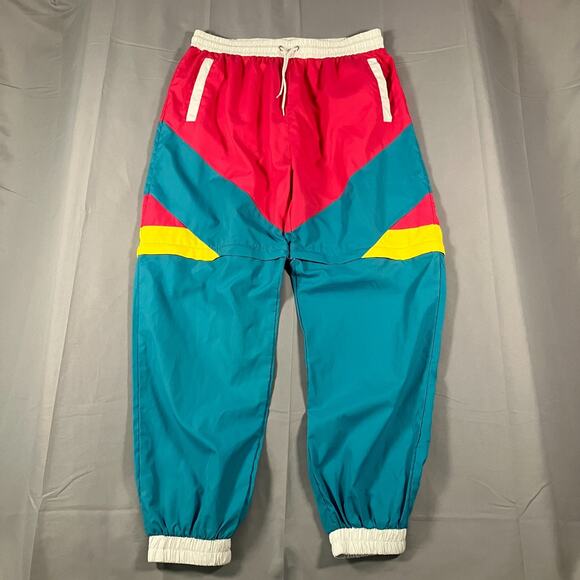Funny Guy Creation Men’s XL Colorblock Nylon Track Pants 80s 90s Retro Style - Picture 1 of 13